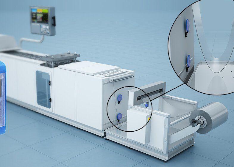 Transparent-object sensors with patented UV technology detect presence of clear plastic sheet during thermoforming