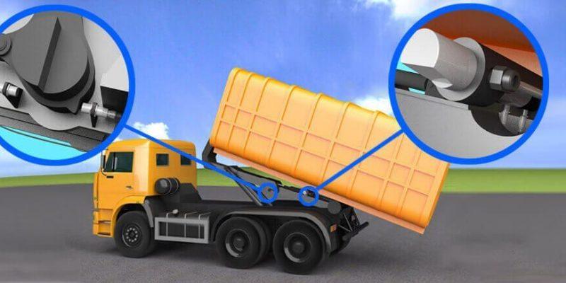 Durability in harsh environments; Full Inox Extreme inductive sensors confirm engagement of safety locks on hooklift trucks