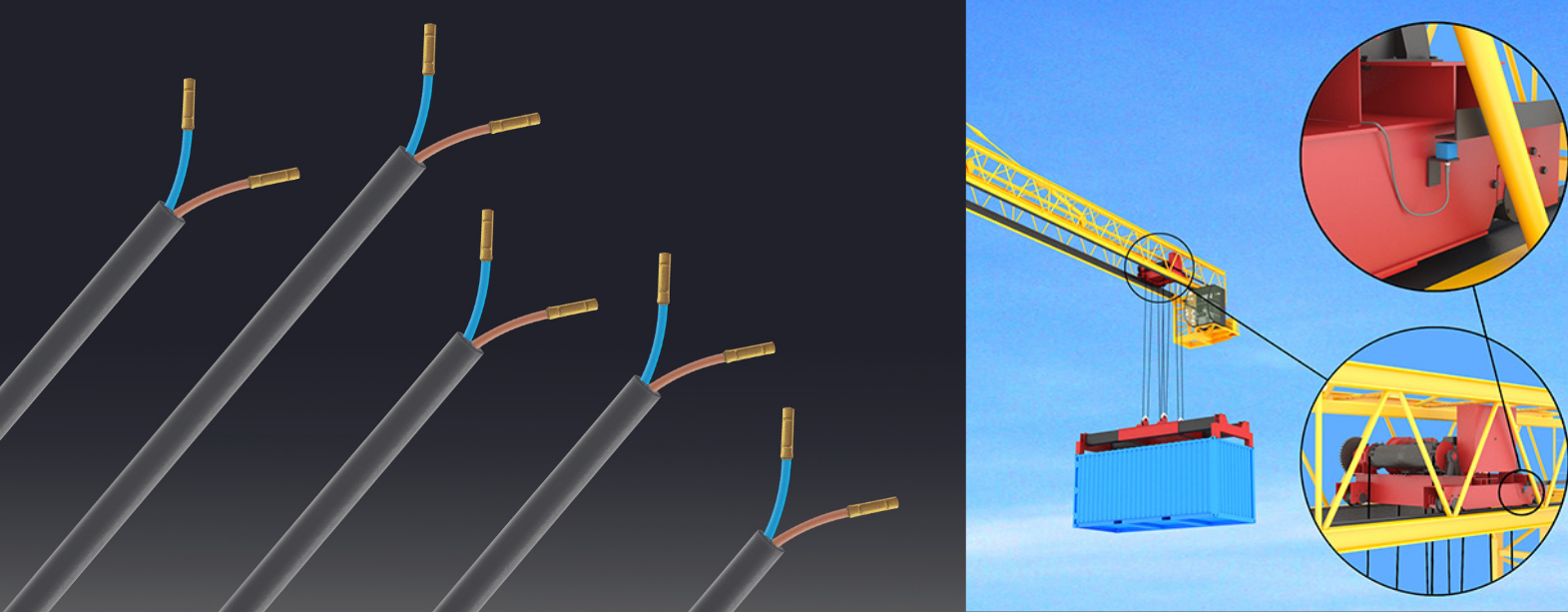2-Wire Inductive sensors confirm retraction of stabilizer legs in mobile cranes