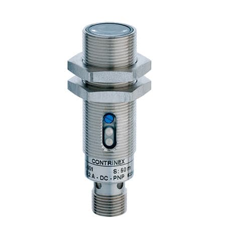 Standard Through beam M18 50000 mm Stainless steel V2A 3 turn pot. Laser class 2, red 660 nm