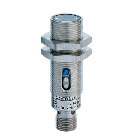 Standard Through beam M18 50000 mm Stainless steel V2A 3 turn pot. Laser class 2, red 660 nm