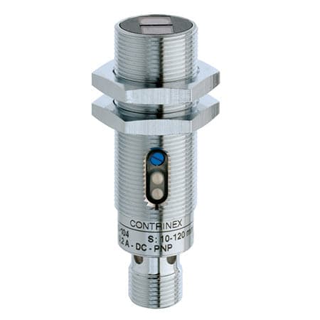 Standard Diffuse M18 40...600 mm Chrome plated brass 3/4 turn pot. LED, red 660 nm